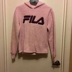 Fila Women's Light Pink Sherpa Hoodie